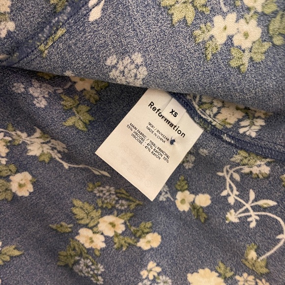 Reformation Nell Corset Top, XS, Blue Floral - Picture 7 of 13